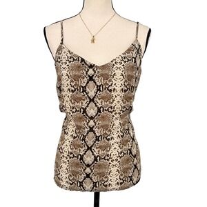 Banana Republic Snake Print Camisole Top Size Large V Neck Spaghetti Strap